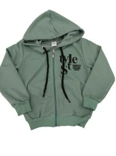 Cicoz Kız Penye Kapşonlu Fermuarlı Style Baskılı  Hırka 228 - 3