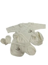 Tiasis 1369 Fırfırlı Çiçekli 5'li Kız Hastene Çıkış Seti - 3