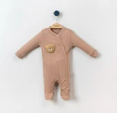 Necix Erkek Bebek Tulum Ayı Kafa Peluşlu Çıtçıt Düğmeli 231118 - 2