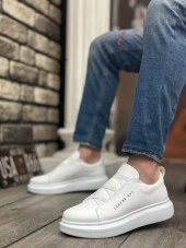 BA0134 BOA Kalın Yüksek Taban Çapraz Bant Beyaz Erkek Ayakkabı thumbnail 2