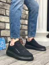 BA0134 BOA Kalın Yüksek Taban Çapraz Bant Siyah Erkek Ayakkabı - 1