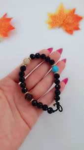 Kadın Charm Siyahlı Renk Taş Bileklik thumbnail 1