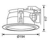 JD530 6İNÇ YATAY CAMLI S/NİKEL SPOT (AMPULSUZ) JUPITER - 2