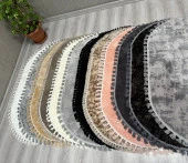 My Evilla Modern Dekoratif Kaymaz Taban Rabbit Oval Örgü Saçaklı - 12