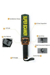 TechTic Metal Üst Arama El Dedektörü Güvenlik Havaalanı Okul - 4