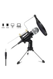 TechTic  Kayıt Mikrofonu Kondenser Bilgisayar Cep Telefonu Uyumlu Tripodlu Kareoke Podcast Youtuber thumbnail 1