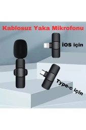 TechTic Kablosuz Yaka Mikrofonu K9 Typ-c Iphone Ios Uyumlu Kondenser Mikrofon Youtube Facebook - 2