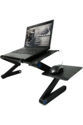 TechTic  Çok Fonksiyonlu Katlanabilir Leptop Standı Mouse Pad+Çift Fan+Notebook Laptop Sehpası thumbnail 3