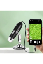 TechTic  Dijital Mikroskop 1600x 2Mp Usb 8 Led Çok Amaçlı Tekstil Baskı Cilt Saç Biyolojik Analiz - 1