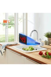 TechTic  Elektrikli Ani Su Isıtıcı Musluk Sıcak Su Termal Şofben Banyo Mutfak Musluk Bataryası thumbnail 2