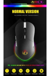 TechTic  Imıce X6 Gamer Mouse 7 Renk Led Rgb Işıklı Oyuncu Mouse 3200 Dpi thumbnail 4