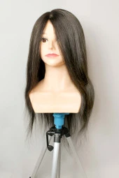 Prodiva Kuaför Eğitim Mankeni Omuzlu Gerçek Saç - Kuaför Eğitim Puppeti - Standart Naturel 55 Cm - 1