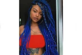 Sentetik Örgülük Saç,Afrika Örgüsü,Twist Örgü,Rasta saçı BLUE - 3