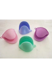 Silikon Fırın Eldiveni Kaymaz Mikrodalga Fırın Tencere Tepsi Mavi thumbnail 2