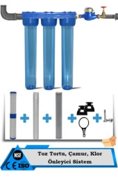Daire Bina Sayaç Girişi 20" 3 Aşama Su Arıtma Cihazı (KOKU ,PAS ,ÇAMUR ÖNLEYİCİ YUMUŞATMA SİSTEMİ) thumbnail 1