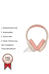 Torima P2961 Pembe Kulak Üstü Kablosuz Bluetooth Kulaklık Pembe thumbnail 2