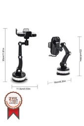 Torima JX-028 Siyah Evrensel 360° Dönen Araba Telefon Tutucusu - 4