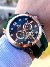 EA.144954 Reward Otomatik Silikon Kordon 3 Atm Suya Dayanıklı İç Fonksiyonları Aktif Erkek Kol Saati thumbnail 1