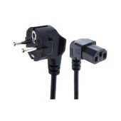 C13 Power Kablo - 90 Derece L Uç - Dik Açılı - Standart Power Kablosu - 1.8 mt thumbnail 2