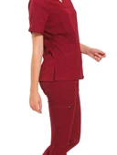 JANET- Kadın Likralı Bordo Medikal Pantolon thumbnail 4