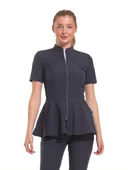 AZELIA - Kadın Likralı Koyu Gri Üniforma Üst thumbnail 1