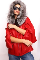 Kadın Çift Taraflı Hakiki Deri Ceket - 4