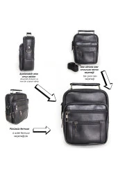 Erkek Ayarlanabilir Askılı Fermuarlı Kasalı Deri El Çantası Ve Omuz Çantası - 2