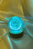 3D Led Işık Cam Küre Çok Işıklı Ahşap Yeni Dünya 6 cm - 3