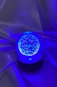 3D Led Işık Cam Küre Çok Işıklı Ahşap Yeni Dünya 6 cm - 1