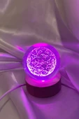 3D Led Işık Cam Küre Çok Işıklı Ahşap Yeni Dünya 6 cm - 2