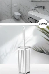 Flora Kare Tuvalet Fırçalık, Klozet Banyo WC Temizlik Fırçası Beyaz - 1