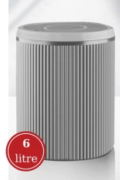 Flora 5 Parça Banyo Seti (Çöp Kovası 6 lt, WC Fırça, Sıvı Sabunluk, Katı Sabunluk, Diş Fırçalık) Gri thumbnail 2