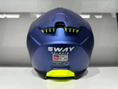 KASK SWAY SW-865 MAT MAVİ GÜNEŞ GÖZLÜKLÜ - 4