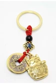 Feng Shui Bereket Şans Mutluluk Çağıran Şans Kedisi Maneki Neko Çin Paralı Feng Sui - 1