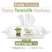 Turco Doğadan Pratik Yüzey Temizlik Havlusu 100 Yaprak Yeşil Sabun/Yeşil Çam (3 Lü Set) 300 Yaprak - 4