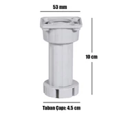 Ayarlanabilir Dolap Mobilya Puf Sehpa Tv Ünitesi Ayağı Gri Ayakları 10 Cm (4 ADET) thumbnail 2