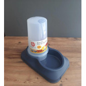 hazneli 3,5 litre kedi köpek mama ve su kabı - 1