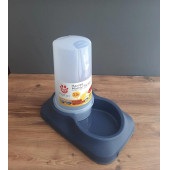 hazneli 3,5 litre kedi köpek mama ve su kabı - 3