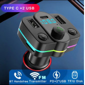 YK Design FT-603 Araç Fm Transmitter Bluetooth Usb Mp3 Sd Kart PD TypeC Şarj - 2