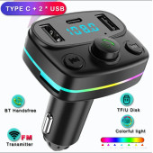 YK Design FT-603 Araç Fm Transmitter Bluetooth Usb Mp3 Sd Kart PD TypeC Şarj - 6