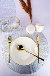 Digithome 6’lı Amerikan Servisi Supla Yuvarlak Gümüş – ACR-004 C320.33 - 2