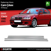Bmw 3 Serisi için E46 Krom Cam Çıtası 4 Parça 1998-2005 thumbnail 1