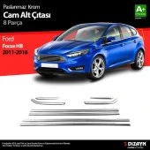 Ford Focus 3 için Hatchback Krom Cam Çıtası 8 Parça 2011-2018 - 1