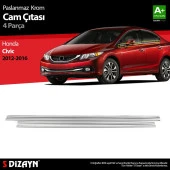 Honda Civic Krom için Cam Çıtası 4 Parça 2012-2016 thumbnail 1