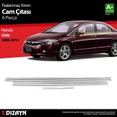 Honda Civic Krom için Cam Çıtası 6 Parça 2006-2012 thumbnail 1