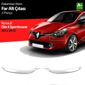 Renault Clio 4 için Sport Tourer Krom Far Alt Çıtası 2 Parça. 2012-2016 thumbnail 1