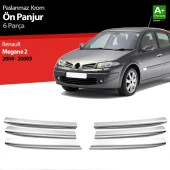 Renault Megane 2 için Krom Ön Panjur 6 Parça 2004-2005 thumbnail 1