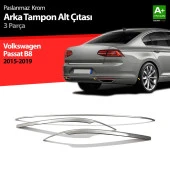 Volkswagen Passat B8 için Krom Arka Tampon Alt Çıtası 3 Parça 2015 Üzeri - 1