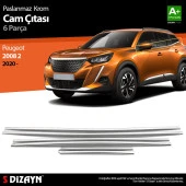 Peugeot 2008 2 için Krom Cam Çıtası 6 Parça 2020 Üzeri thumbnail 1