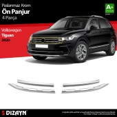 Volkswagen Tiguan Krom için Ön Panjur 4 Parça. 2020 Üzeri thumbnail 1
